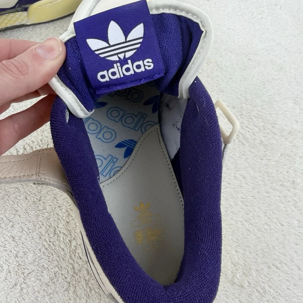 Adidas Originals Forum 84 Low Mens Size‎ 7.5 White Purple Sneaker Shoes HP9542